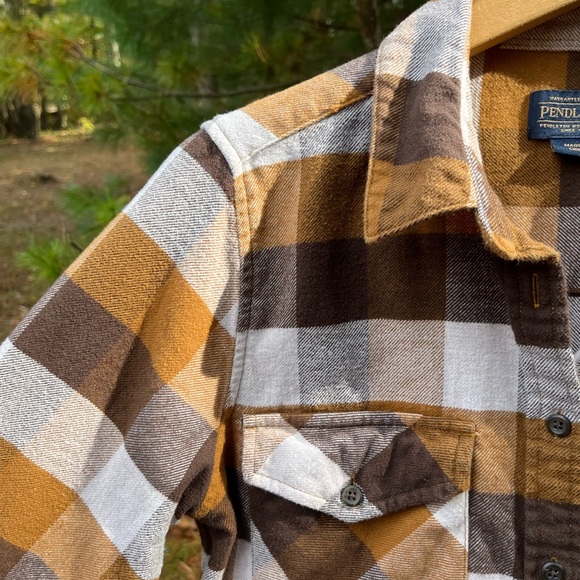Pendleton Cotton Flannel Plaid Shirt Neutral Women’s Size M - Picture 13 of 16